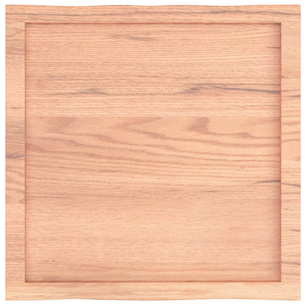 Stolní Deska Světle Hnědá 60X60X(2-4)Cm Ošetřený Dub Živá Hrana