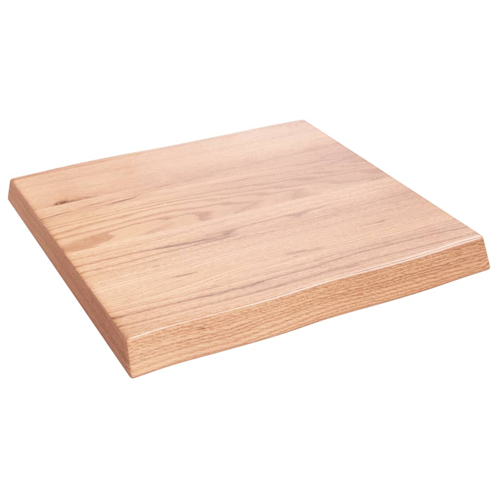 Stolní Deska Světle Hnědá 60X60X(2-6)Cm Ošetřený Dub Živá Hrana