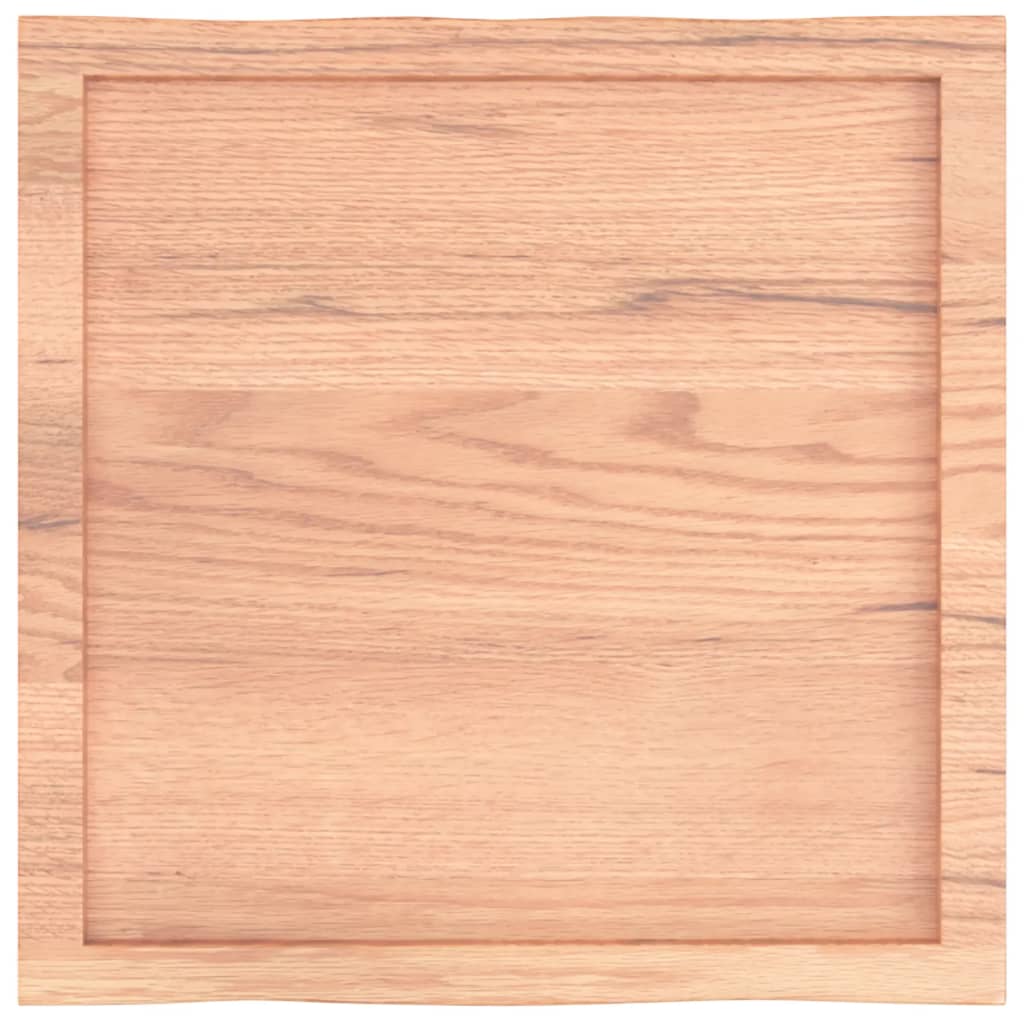Stolní Deska Světle Hnědá 60X60X(2-6)Cm Ošetřený Dub Živá Hrana