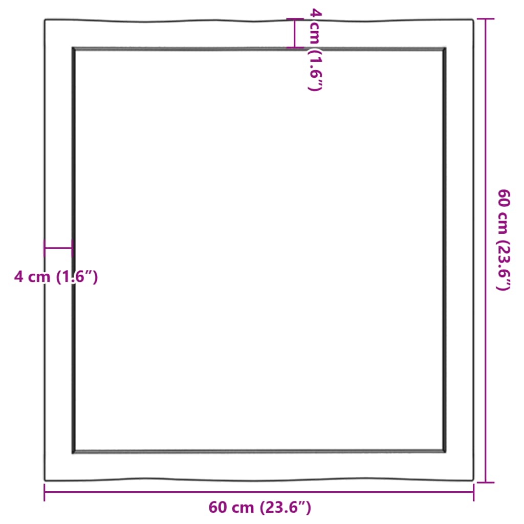 Stolní Deska Světle Hnědá 60X60X(2-6)Cm Ošetřený Dub Živá Hrana