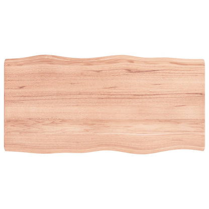 Stolní Deska Světle Hnědá 80X40X(2-4)Cm Ošetřený Dub Živá Hrana