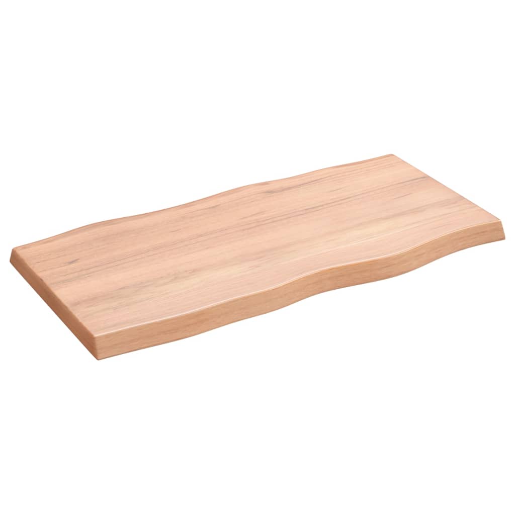Stolní Deska Světle Hnědá 80X40X(2-4)Cm Ošetřený Dub Živá Hrana