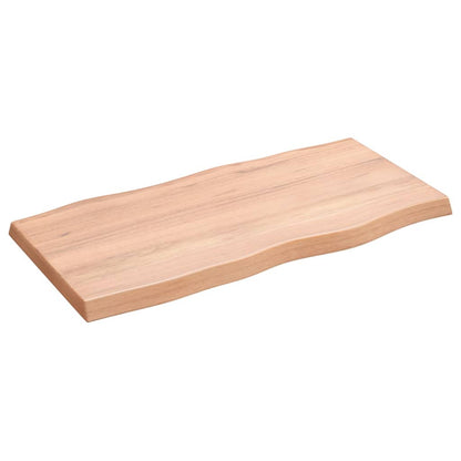 Stolní Deska Světle Hnědá 80X40X(2-4)Cm Ošetřený Dub Živá Hrana