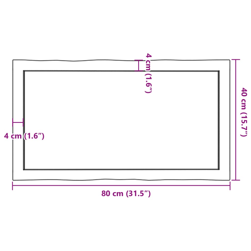 Stolní Deska Světle Hnědá 80X40X(2-4)Cm Ošetřený Dub Živá Hrana