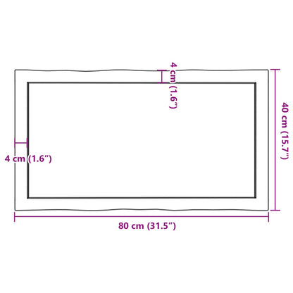 Stolní Deska Světle Hnědá 80X40X(2-4)Cm Ošetřený Dub Živá Hrana