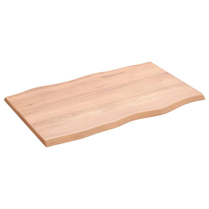 Stolní Deska Světle Hnědá 80X50X2 Cm Ošetřený Dub Živá Hrana