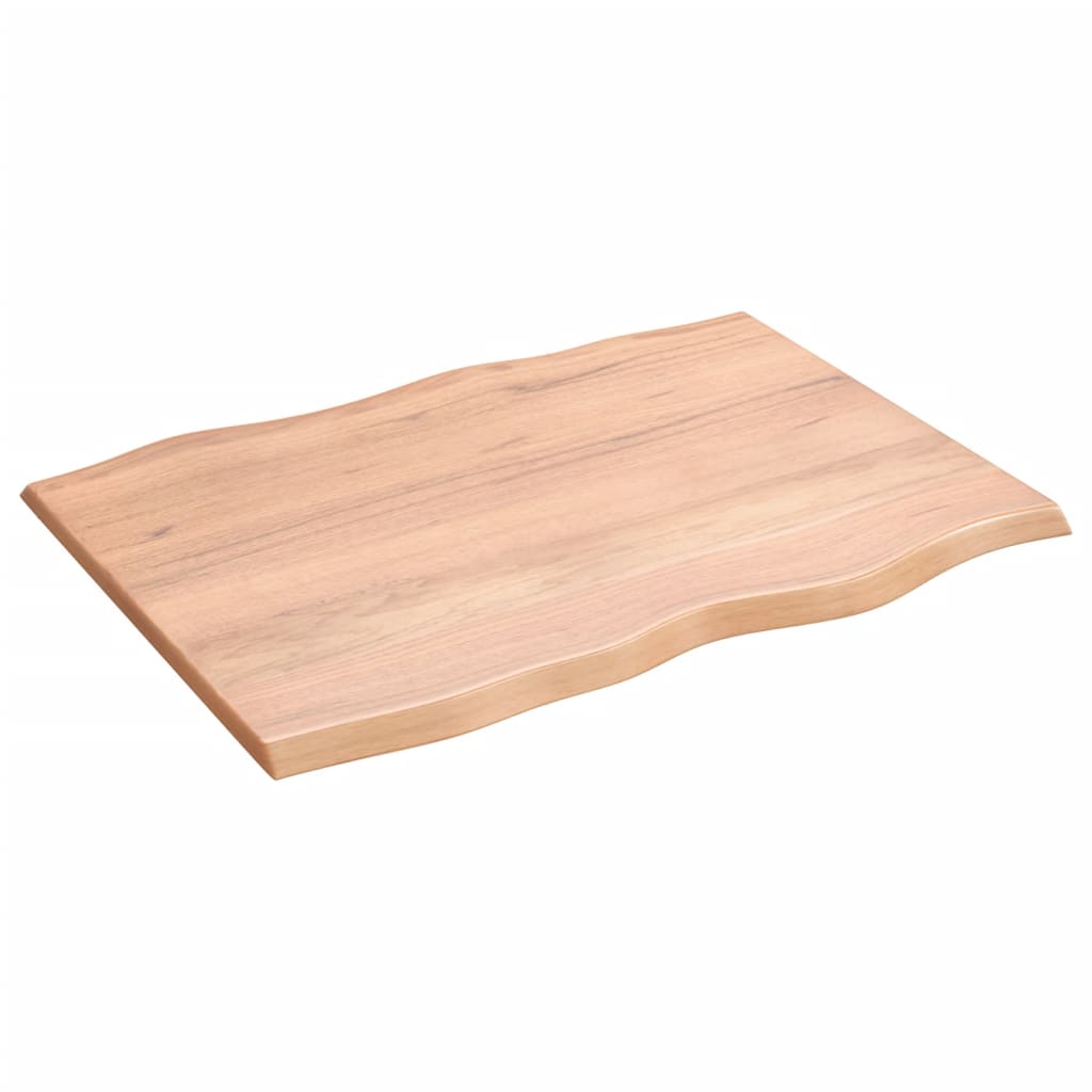 Stolní Deska Světle Hnědá 80X60X2 Cm Ošetřený Dub Živá Hrana
