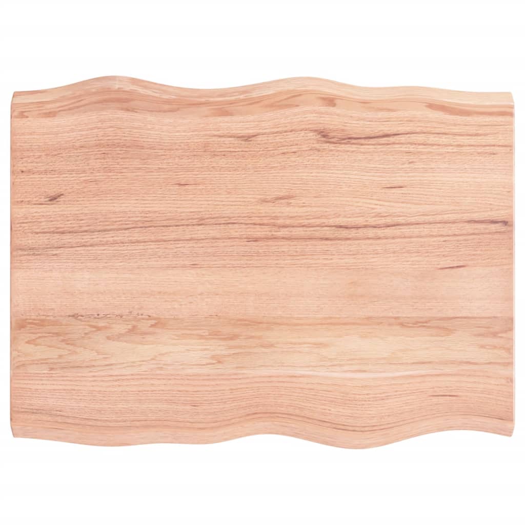 Stolní Deska Světle Hnědá 80X60X(2-4)Cm Ošetřený Dub Živá Hrana