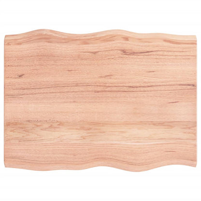 Stolní Deska Světle Hnědá 80X60X(2-4)Cm Ošetřený Dub Živá Hrana