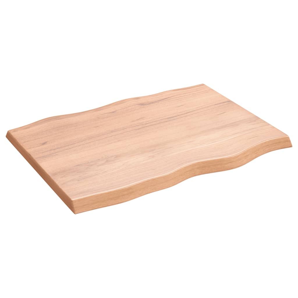 Stolní Deska Světle Hnědá 80X60X(2-4)Cm Ošetřený Dub Živá Hrana