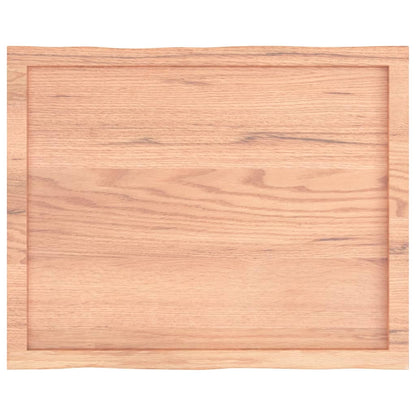 Stolní Deska Světle Hnědá 80X60X(2-4)Cm Ošetřený Dub Živá Hrana
