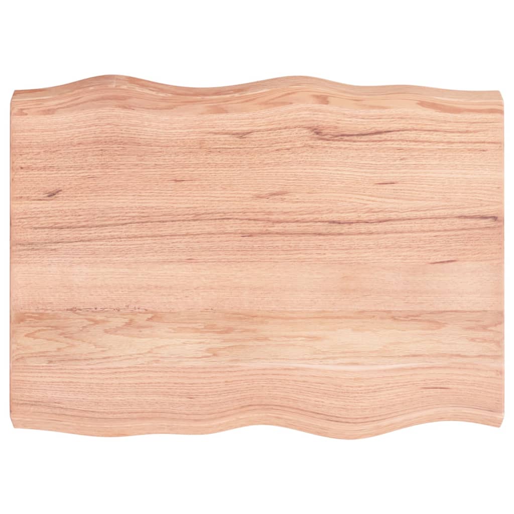 Stolní Deska Světle Hnědá 80X60X(2-6)Cm Ošetřený Dub Živá Hrana