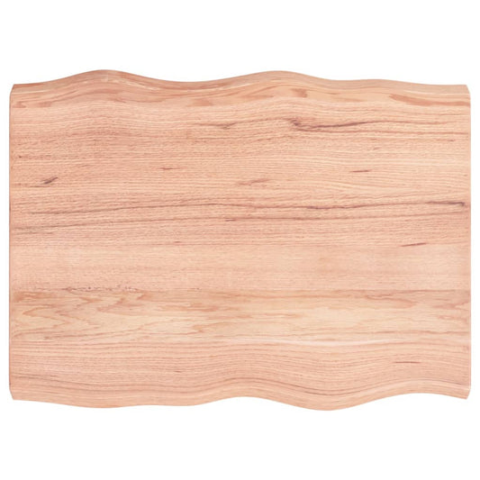 Stolní Deska Světle Hnědá 80X60X(2-6)Cm Ošetřený Dub Živá Hrana