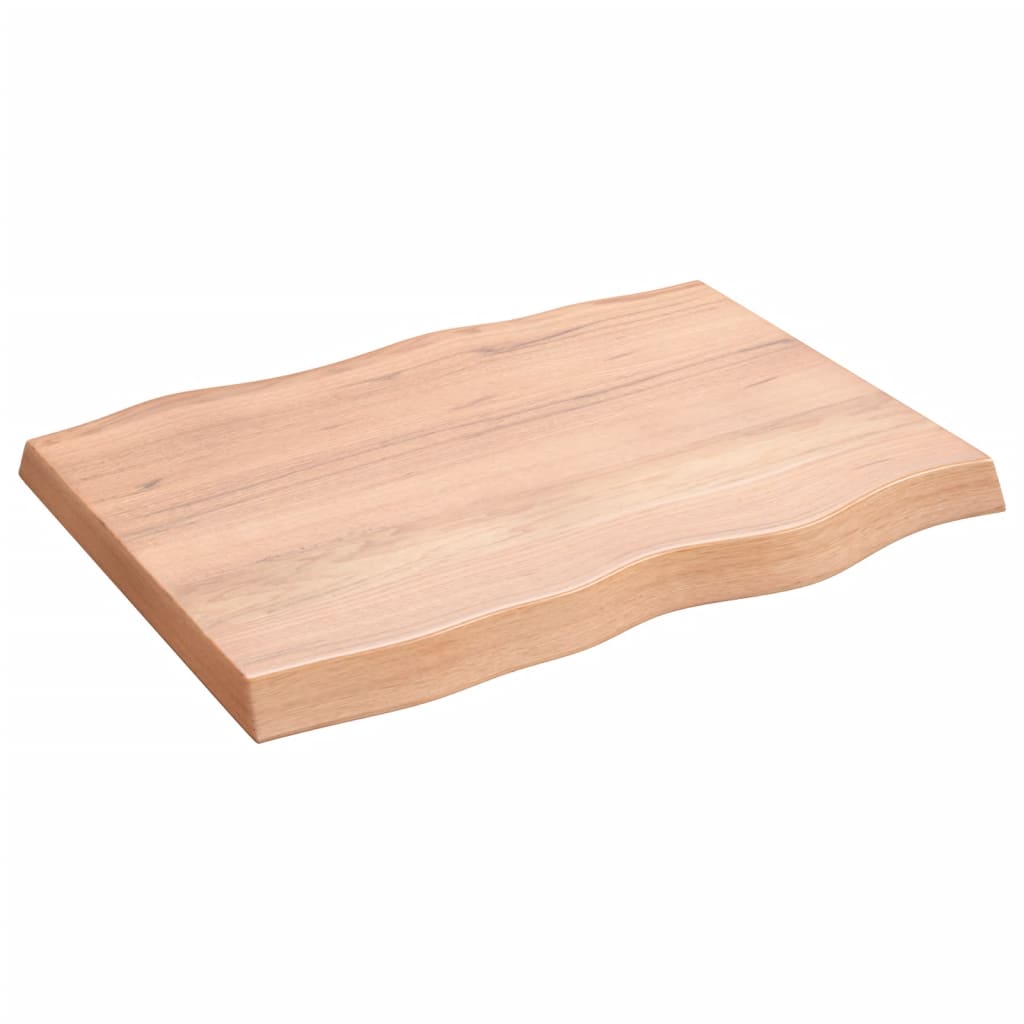 Stolní Deska Světle Hnědá 80X60X(2-6)Cm Ošetřený Dub Živá Hrana