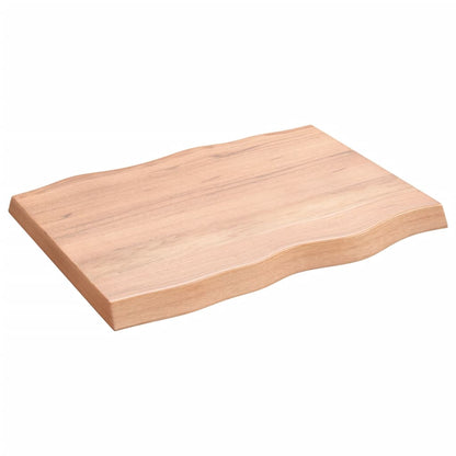 Stolní Deska Světle Hnědá 80X60X(2-6)Cm Ošetřený Dub Živá Hrana