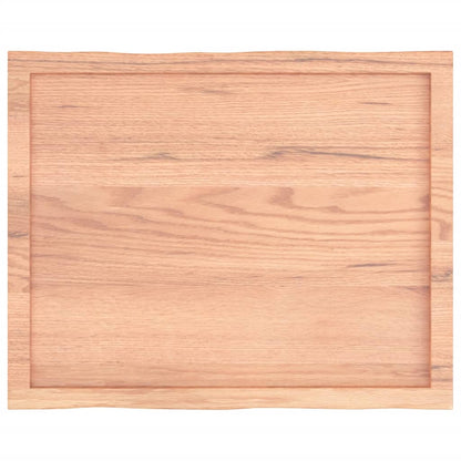 Stolní Deska Světle Hnědá 80X60X(2-6)Cm Ošetřený Dub Živá Hrana