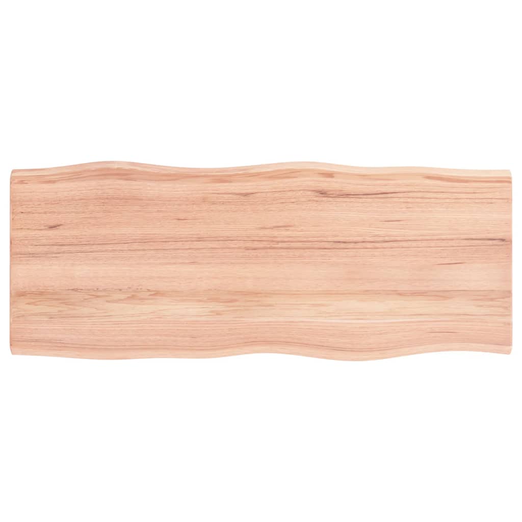 Stolní Deska Světle Hnědá 100X40X2 Cm Ošetřený Dub Živá Hrana