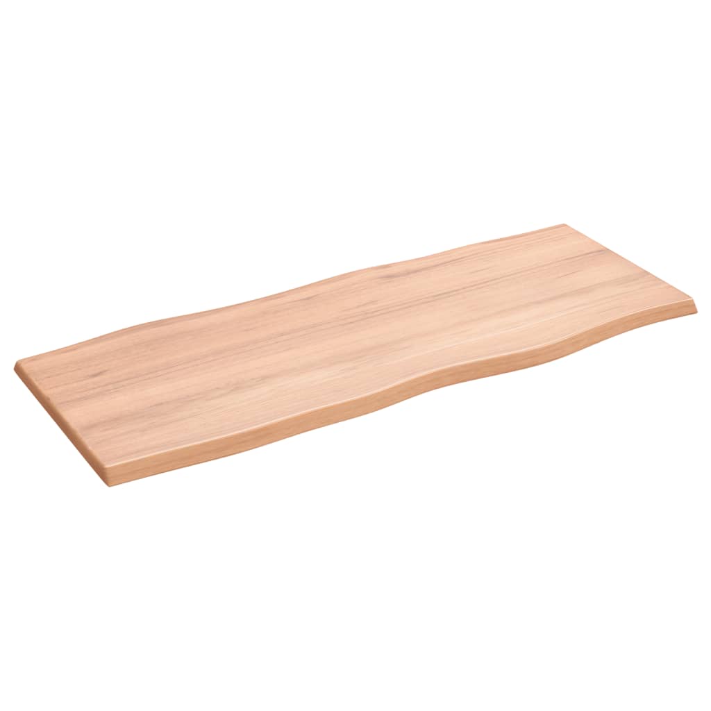 Stolní Deska Světle Hnědá 100X40X2 Cm Ošetřený Dub Živá Hrana