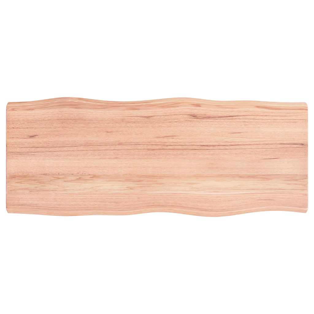 Stolní Deska Hnědá 100X40X(2-4)Cm Ošetřený Dřevo Živá Hrana