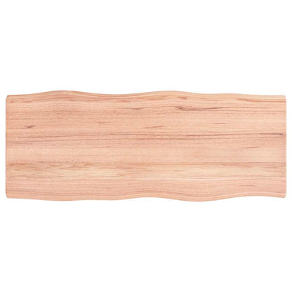 Stolní Deska Hnědá 100X40X(2-4)Cm Ošetřený Dřevo Živá Hrana