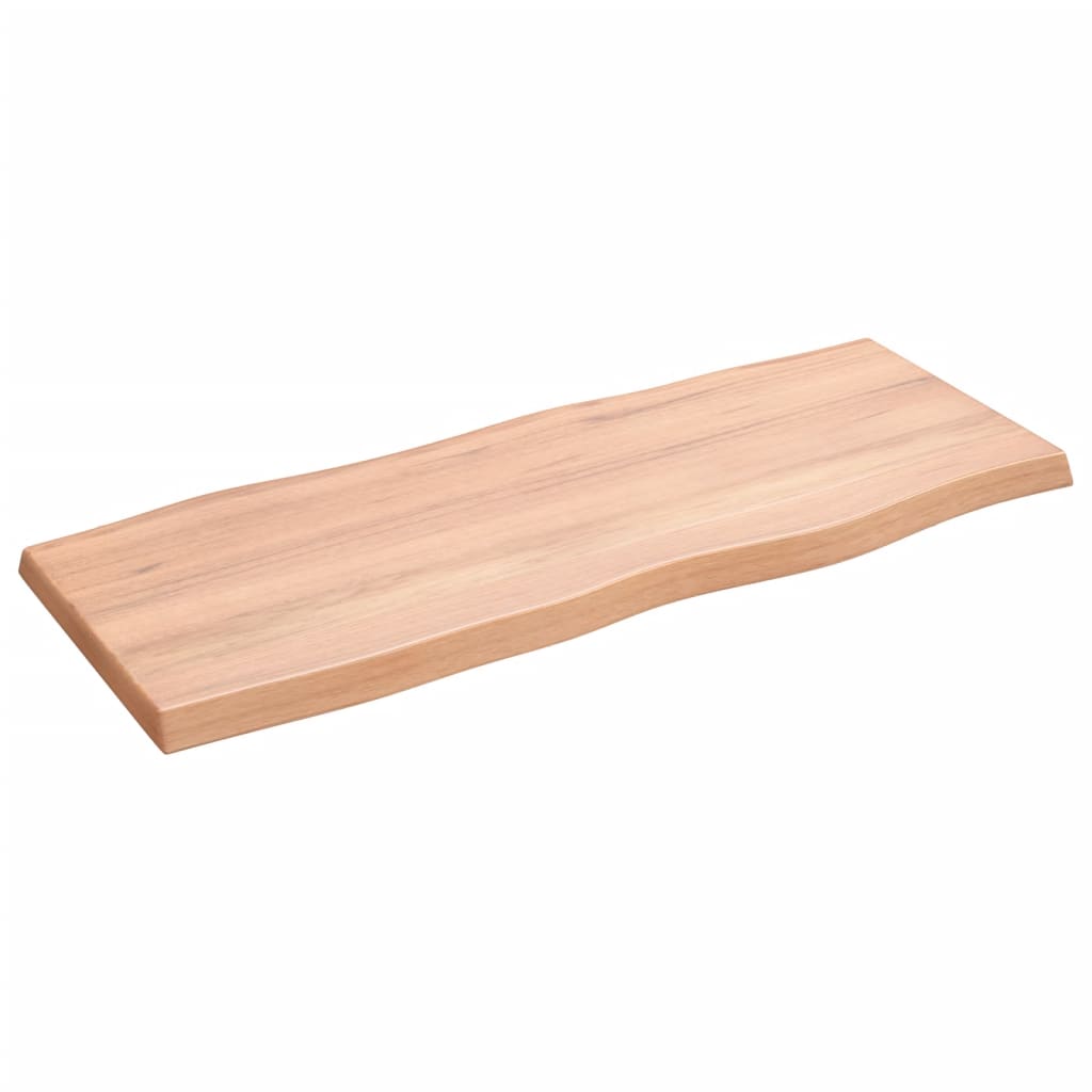Stolní Deska Hnědá 100X40X(2-4)Cm Ošetřený Dřevo Živá Hrana