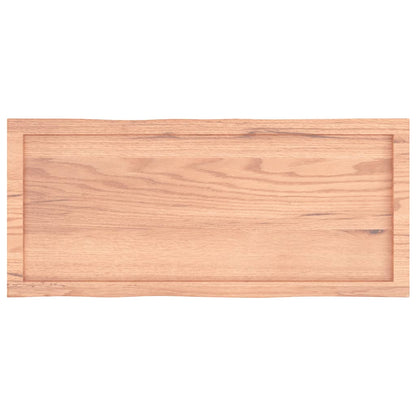 Stolní Deska Hnědá 100X40X(2-4)Cm Ošetřený Dřevo Živá Hrana