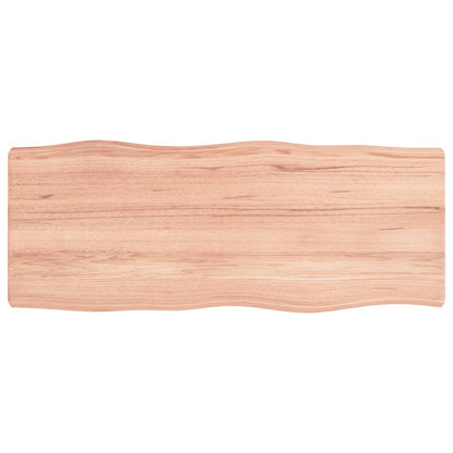 Stolní Deska Hnědá 100X40X(2-6)Cm Ošetřený Dřevo Živá Hrana