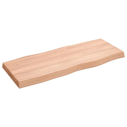 Stolní Deska Hnědá 100X40X(2-6)Cm Ošetřený Dřevo Živá Hrana