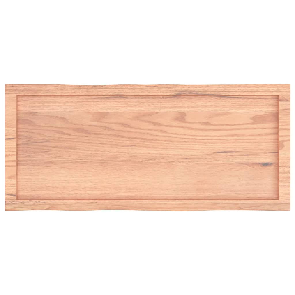 Stolní Deska Hnědá 100X40X(2-6)Cm Ošetřený Dřevo Živá Hrana