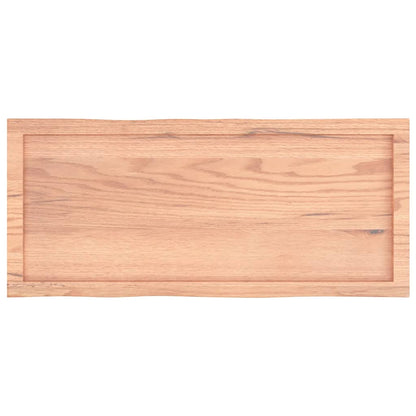 Stolní Deska Hnědá 100X40X(2-6)Cm Ošetřený Dřevo Živá Hrana