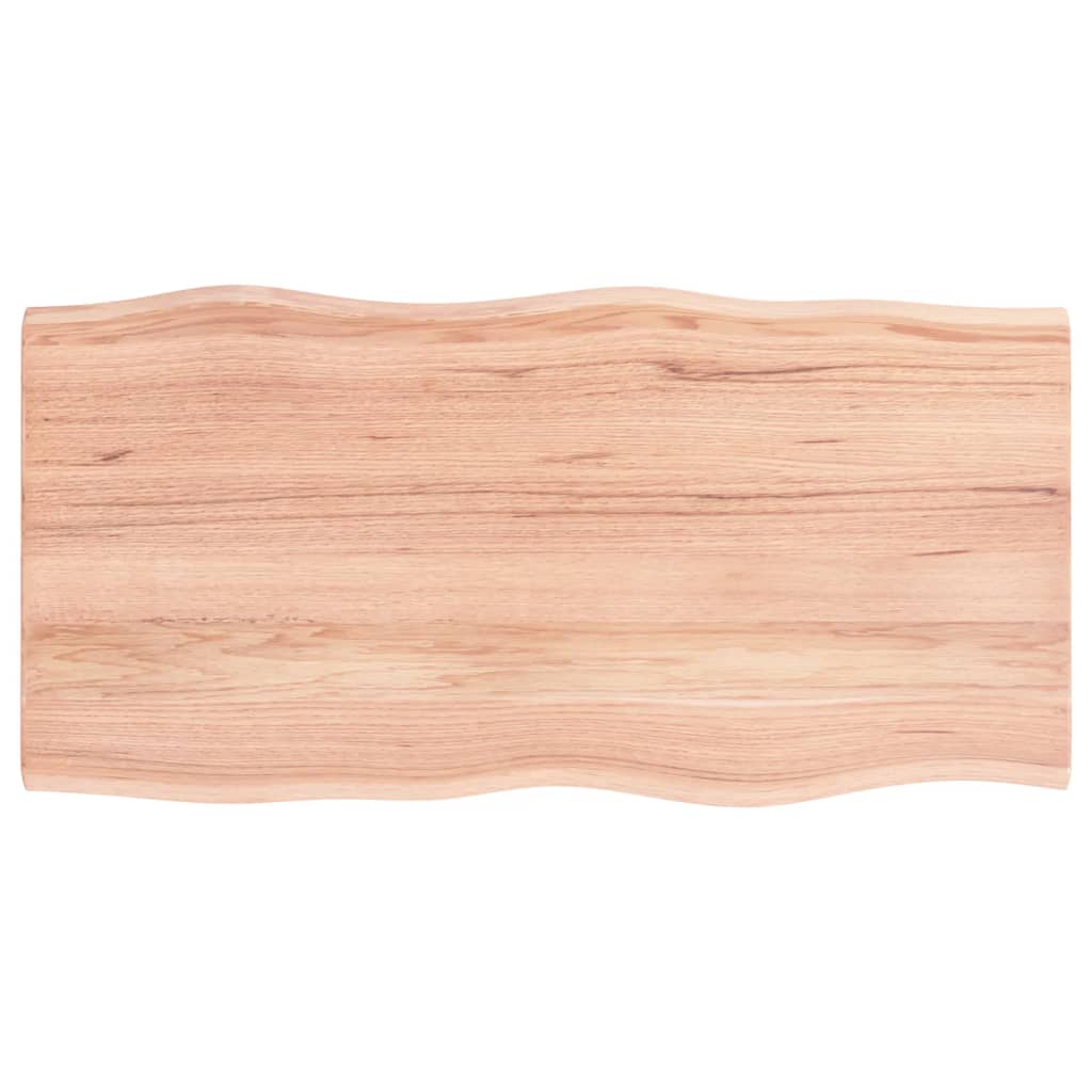 Stolní Deska Světle Hnědá 100X50X2 Cm Ošetřený Dub Živá Hrana