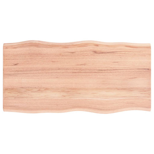Stolní Deska Světle Hnědá 100X50X2 Cm Ošetřený Dub Živá Hrana