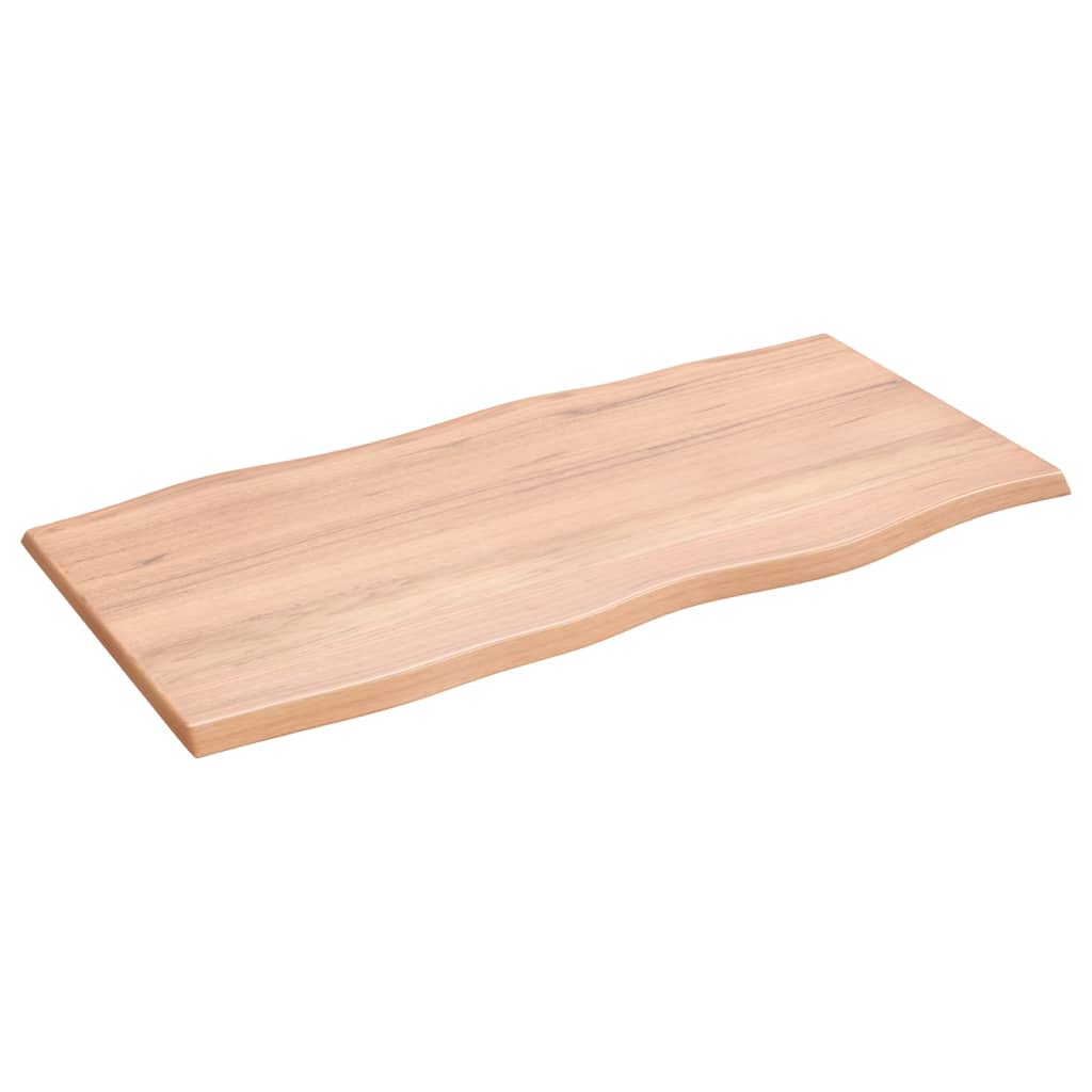 Stolní Deska Světle Hnědá 100X50X2 Cm Ošetřený Dub Živá Hrana