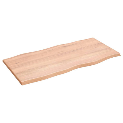 Stolní Deska Světle Hnědá 100X50X2 Cm Ošetřený Dub Živá Hrana