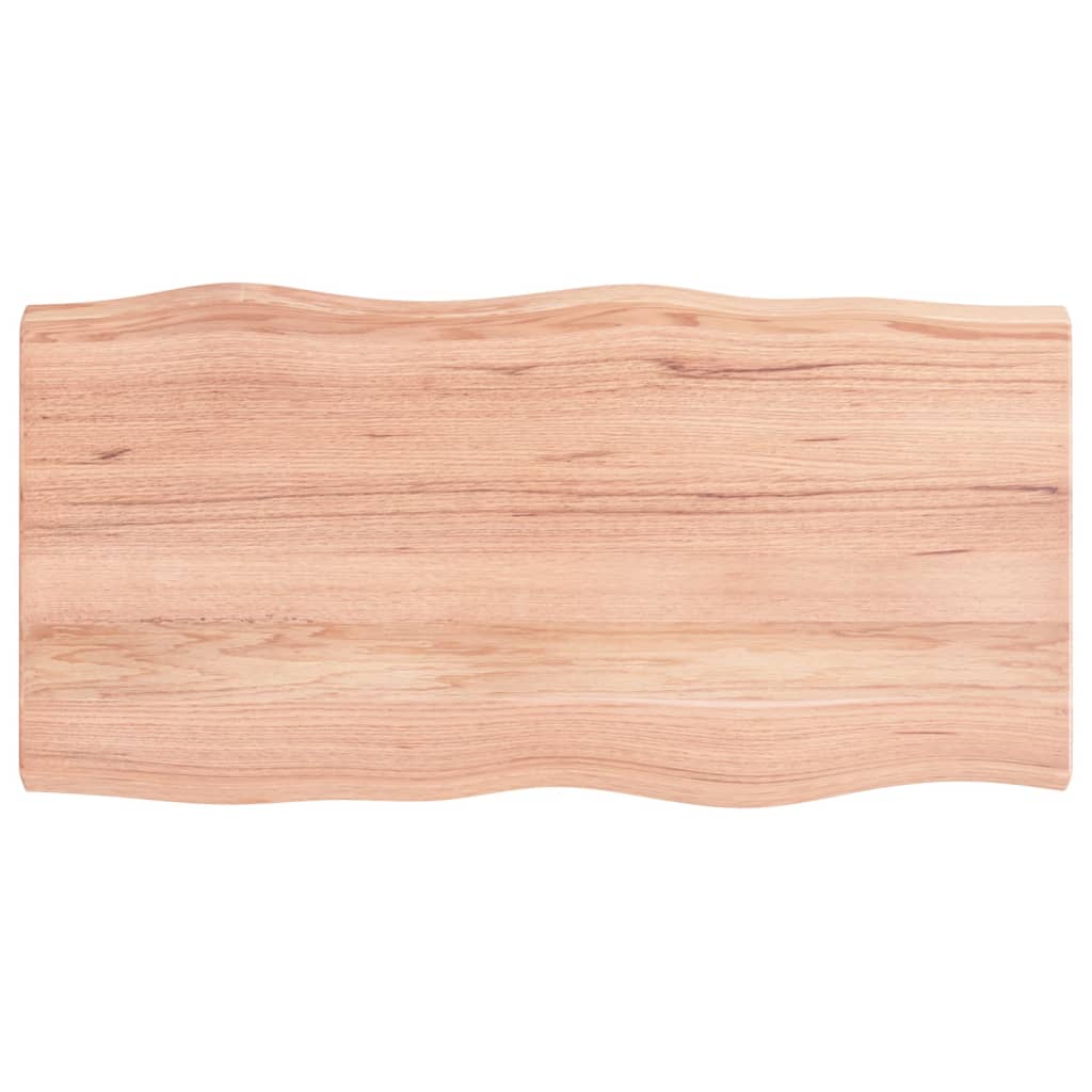 Stolní Deska Hnědá 100X50X(2-6)Cm Ošetřený Dřevo Živá Hrana