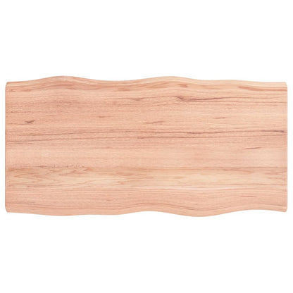 Stolní Deska Hnědá 100X50X(2-6)Cm Ošetřený Dřevo Živá Hrana