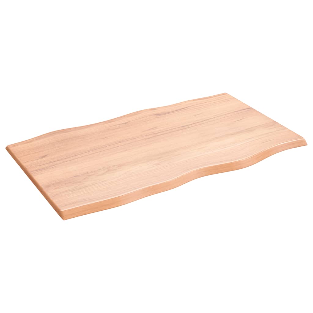 Stolní Deska Světle Hnědá 100X60X2 Cm Ošetřený Dub Živá Hrana
