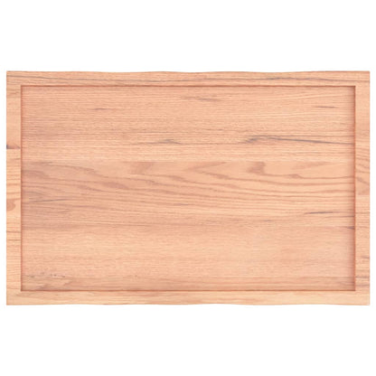 Stolní Deska Hnědá 100X60X(2-4)Cm Ošetřený Dřevo Živá Hrana