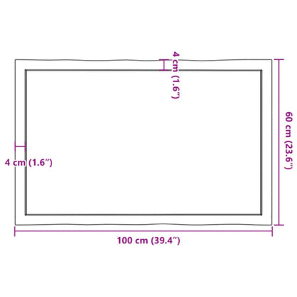 Stolní Deska Hnědá 100X60X(2-6)Cm Ošetřený Dřevo Živá Hrana