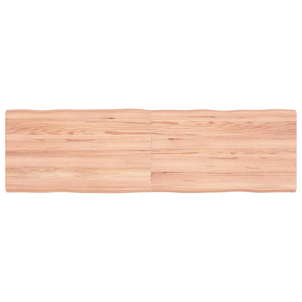 Stolní Deska Hnědá 140X40X(2-4)Cm Ošetřený Dřevo Živá Hrana