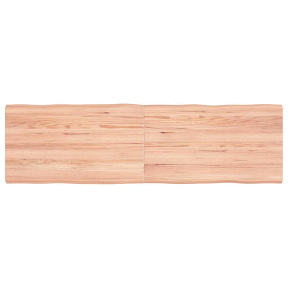 Stolní Deska Hnědá 140X40X(2-4)Cm Ošetřený Dřevo Živá Hrana