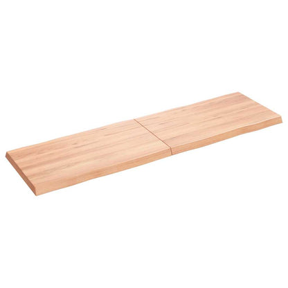 Stolní Deska Hnědá 140X40X(2-4)Cm Ošetřený Dřevo Živá Hrana