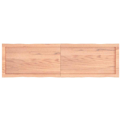 Stolní Deska Hnědá 140X40X(2-4)Cm Ošetřený Dřevo Živá Hrana