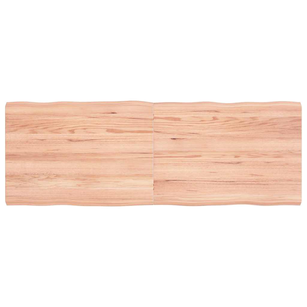 Stolní Deska Hnědá 140X50X(2-4)Cm Ošetřený Dřevo Živá Hrana