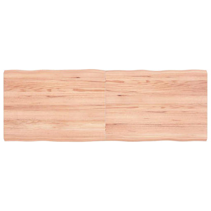 Stolní Deska Hnědá 140X50X(2-4)Cm Ošetřený Dřevo Živá Hrana