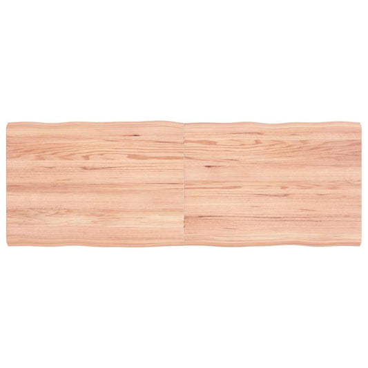 Stolní Deska Hnědá 140X50X(2-4)Cm Ošetřený Dřevo Živá Hrana