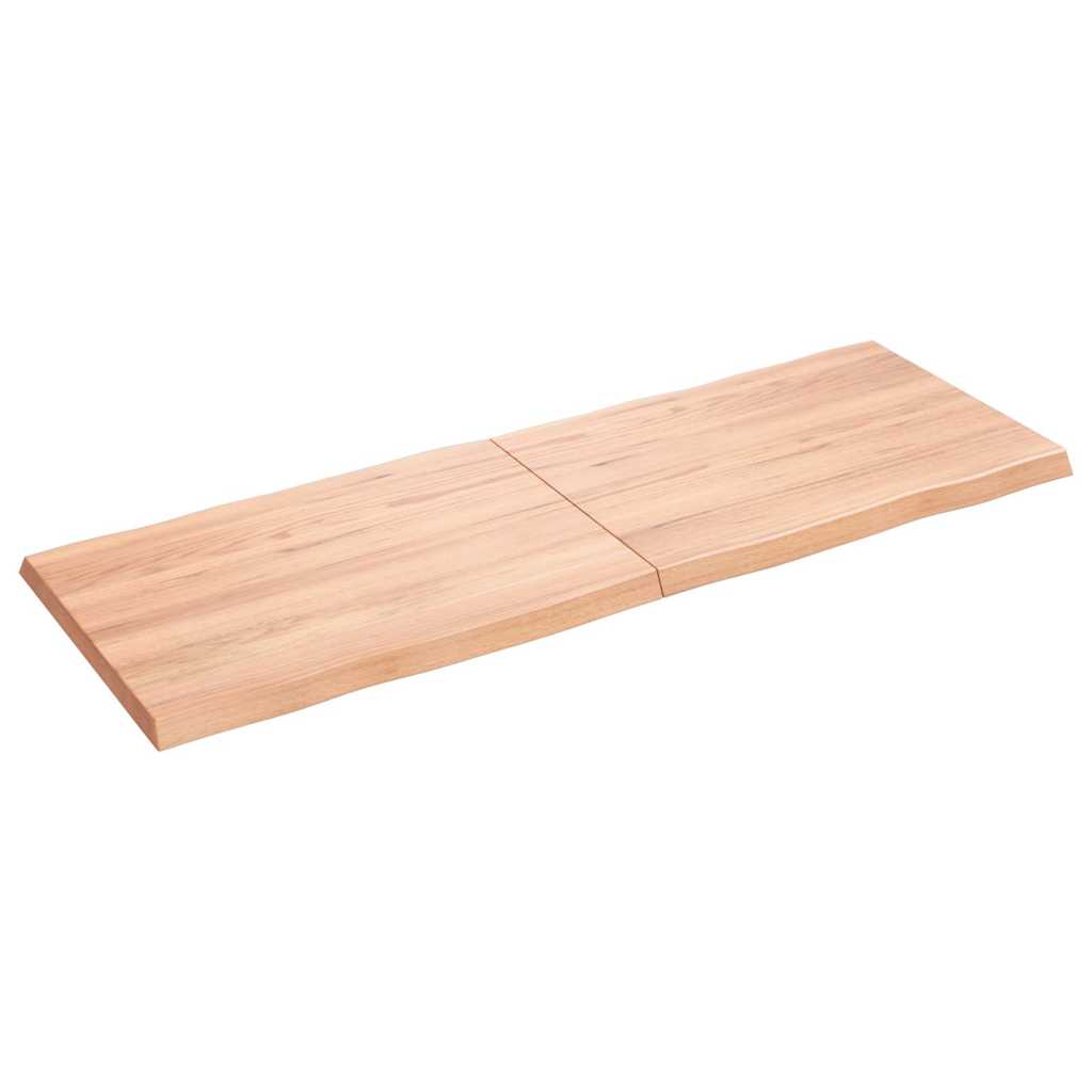 Stolní Deska Hnědá 140X50X(2-4)Cm Ošetřený Dřevo Živá Hrana