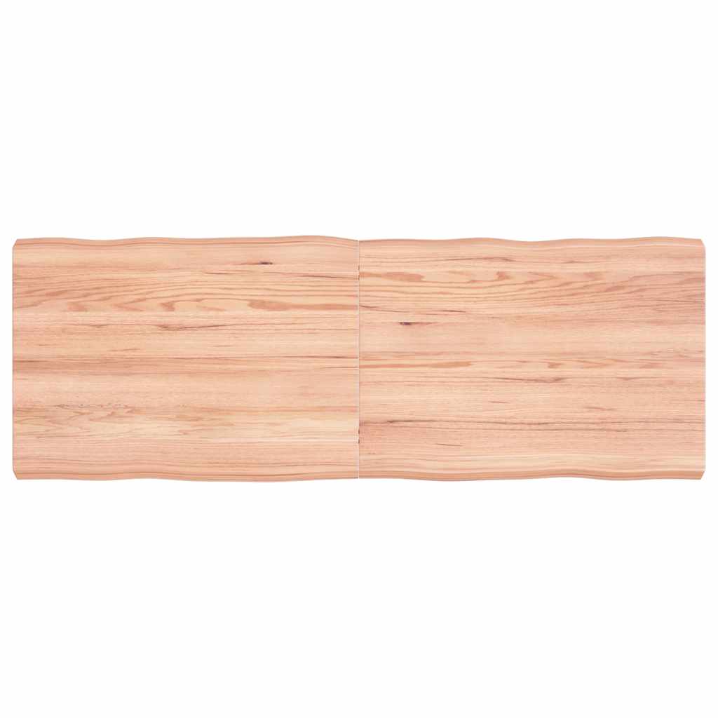Stolní Deska Hnědá 140X50X(2-6)Cm Ošetřený Dřevo Živá Hrana