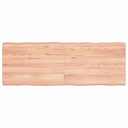Stolní Deska Hnědá 140X50X(2-6)Cm Ošetřený Dřevo Živá Hrana