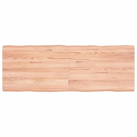 Stolní Deska Hnědá 140X50X(2-6)Cm Ošetřený Dřevo Živá Hrana